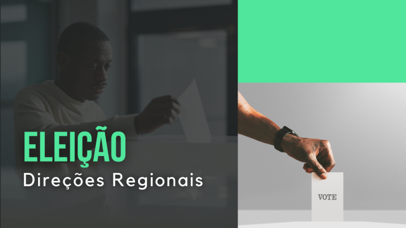 Imagem colorida com tons de preto e verde. &Agrave; esquerda, foto de um homem negro colocando um voto em uma urna. &Agrave; direita, v&ecirc;-se uma m&atilde;o com pele negra e rel&oacute;gio de pulso preto colocando um papel escrito "vote" em uma urna.